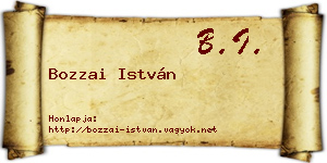 Bozzai István névjegykártya